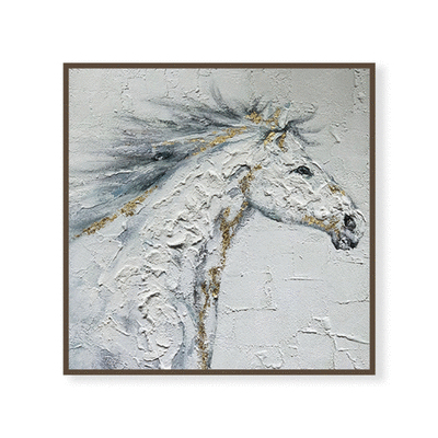 風中的白馬 | 手繪油畫